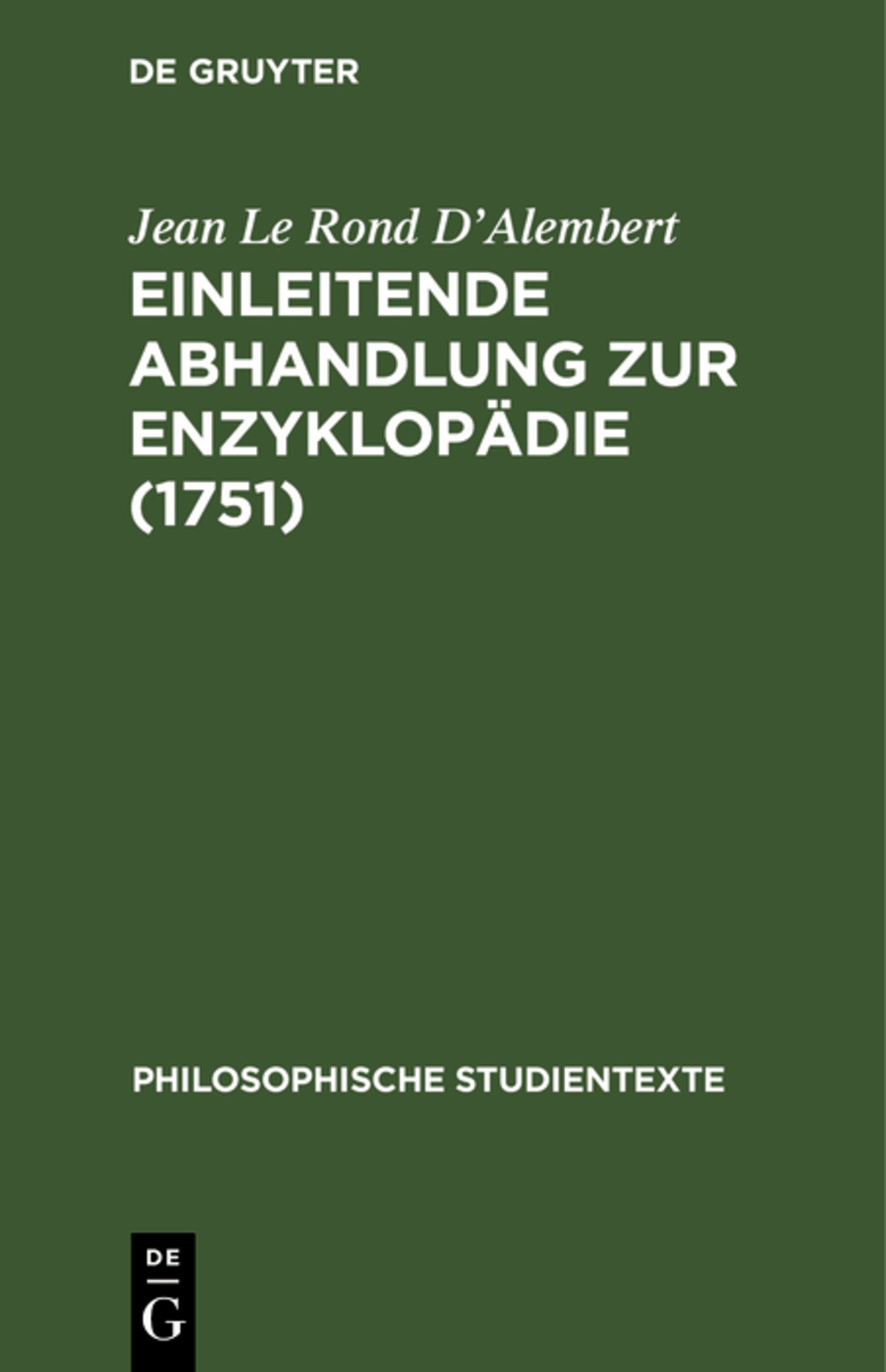 Einleitende Abhandlung zur Enzyklopädie (1751)